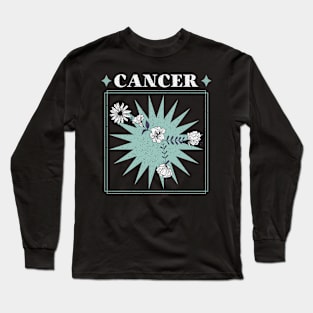 Floral Zodiac: Astrology Sign Cancer Long Sleeve T-Shirt